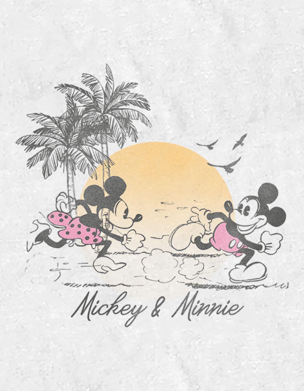 DISNEY Mickey & Minnie Tropical Chase Unisex Tee - WHITE