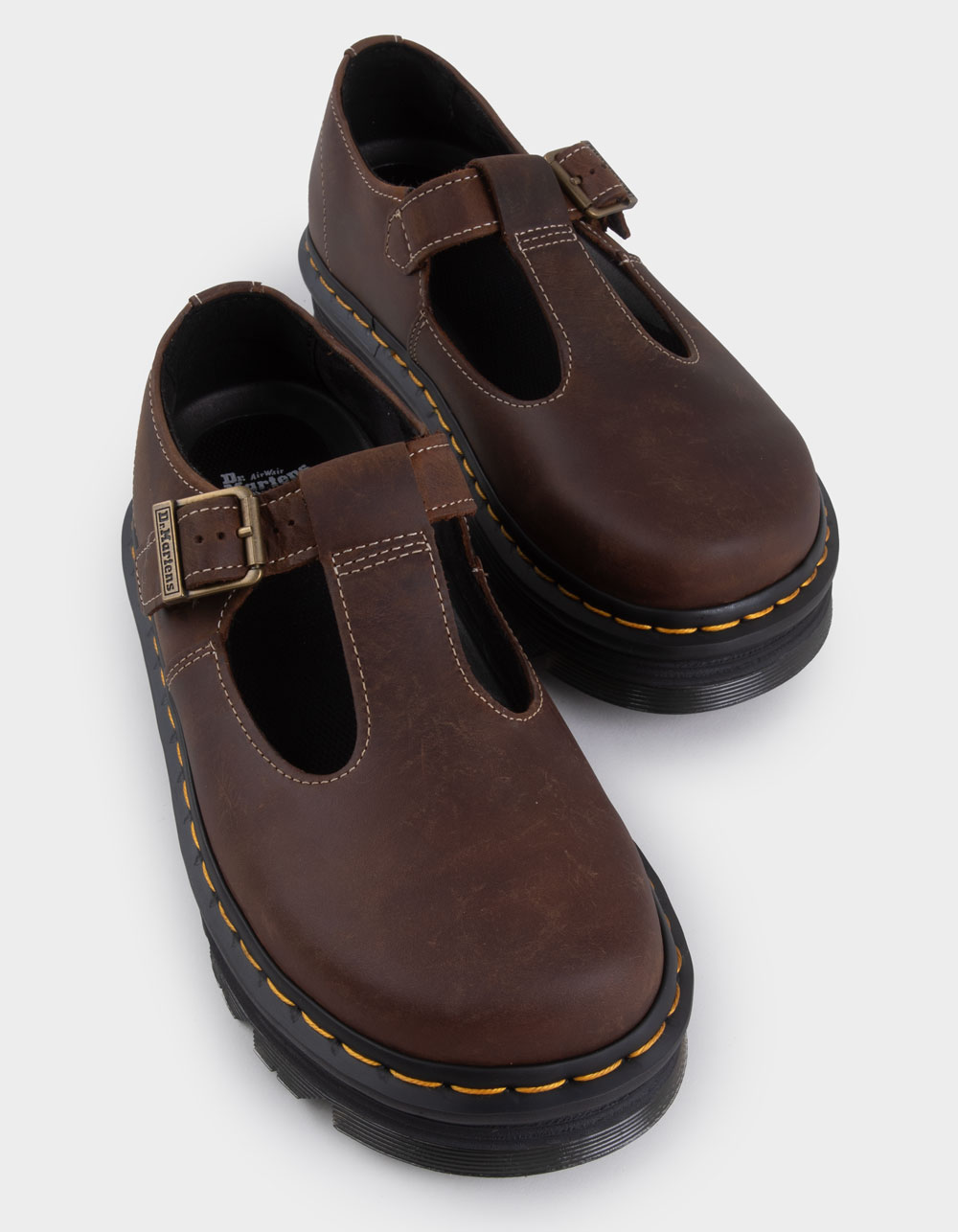 DR. MARTENS Zebzag Mary Jane Womens Shoes - DARK BROWN