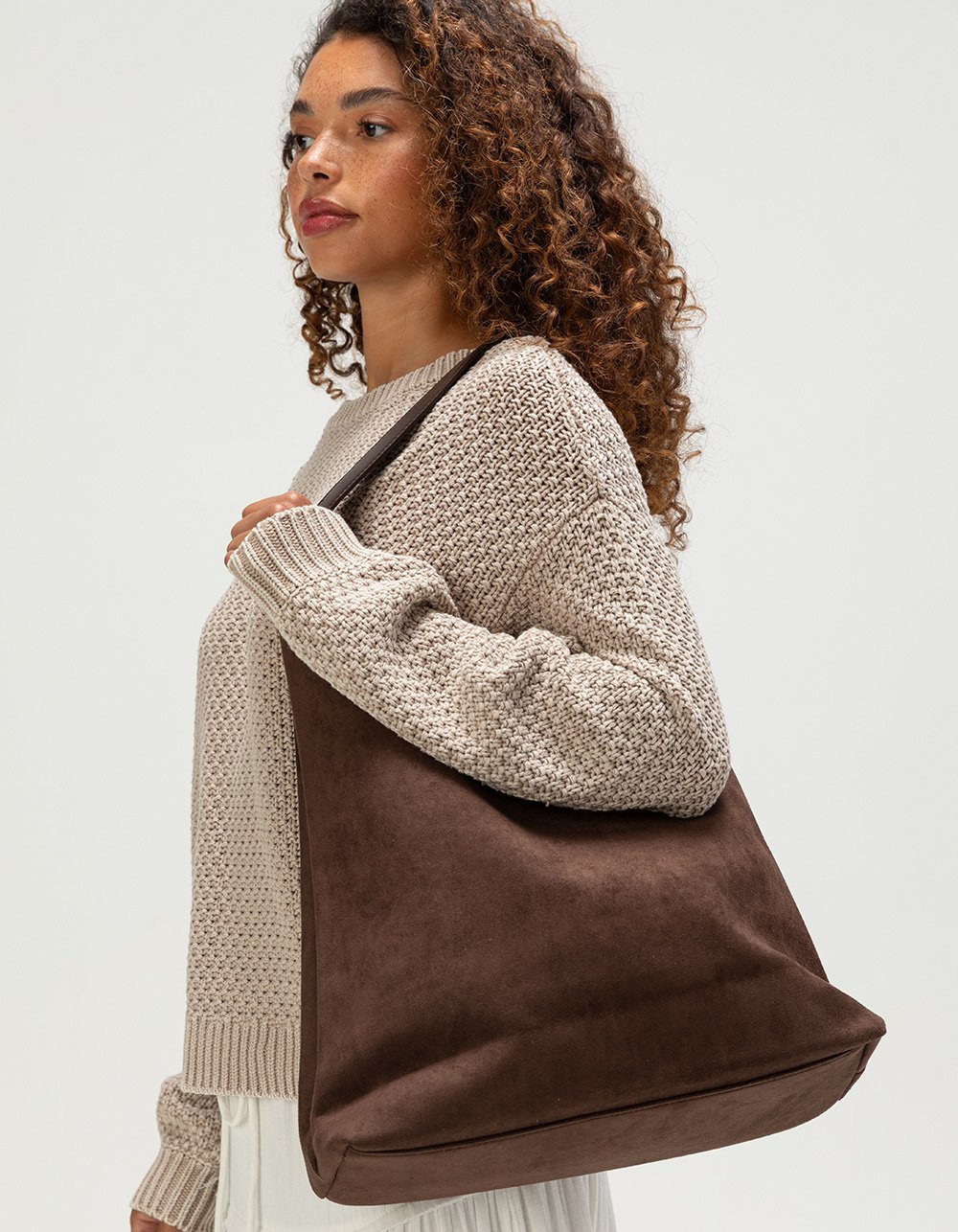 Madilyn Suede Bag - CHOCOLATE