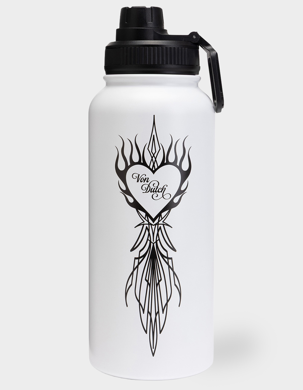 VON DUTCH 32oz Von Heart Double Walled Insulated Stainless Steel Bottle - WHITE