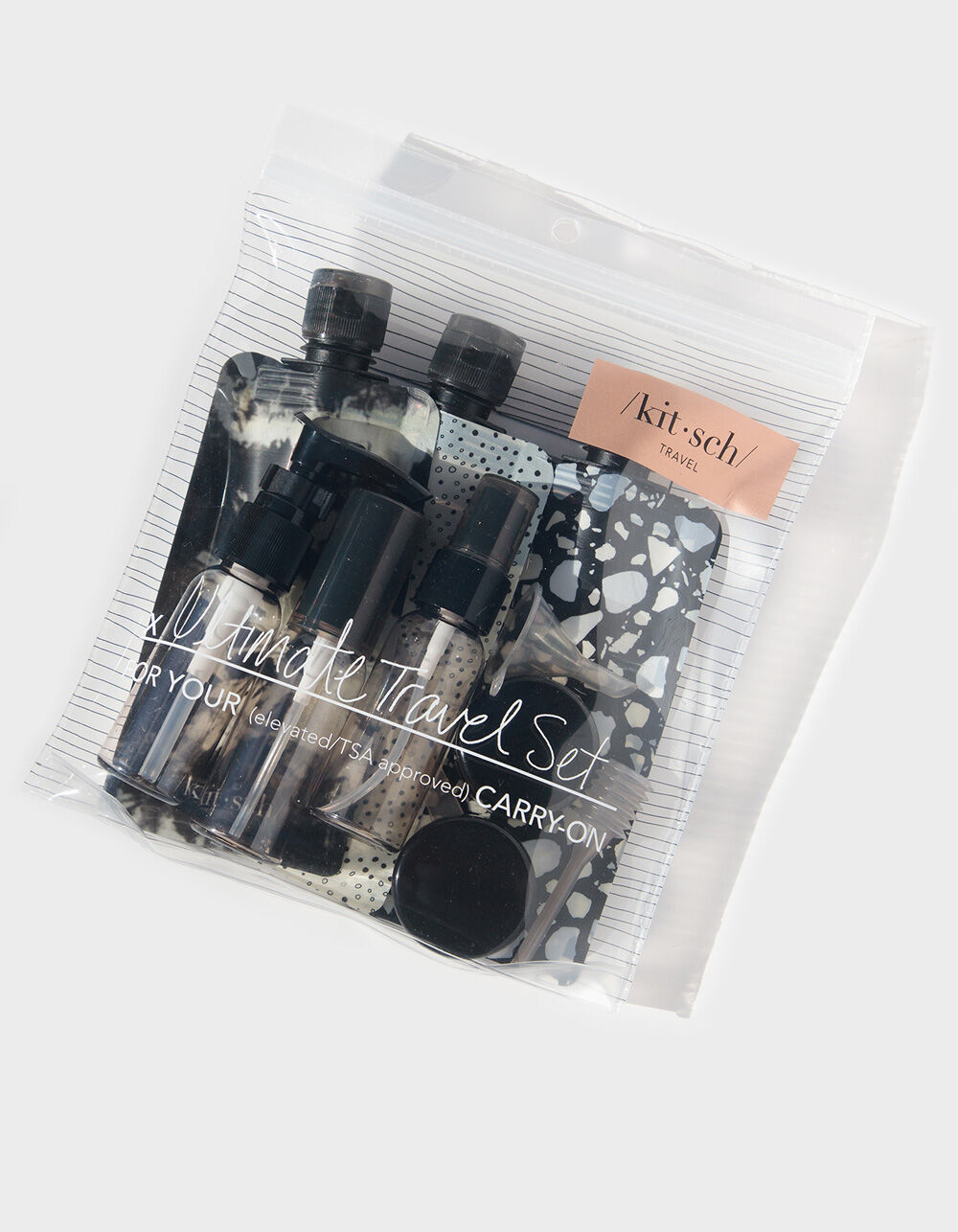 KITSCH 11 Piece Ultimate Travel Set BLACK/WHITE Tillys
