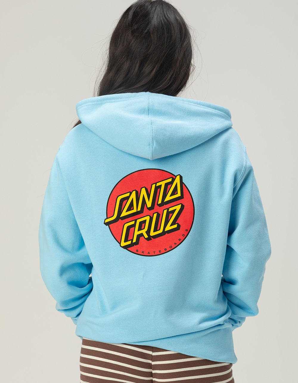 SANTA CRUZ Classic Dot Womens Hoodie - LIGHT BLUE