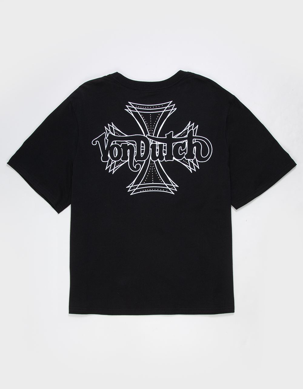VON DUTCH Cross Mens Boxy Tee - WASHED BLACK