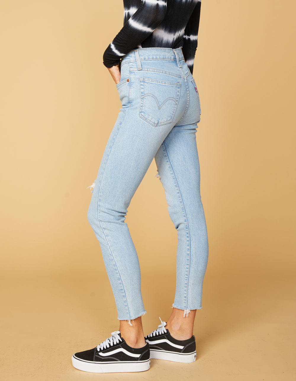 LEVI'S Wedgie High Rise Light Indigo Womens Skinny Ripped Jeans - LIGHT  INDIGO | Tillys