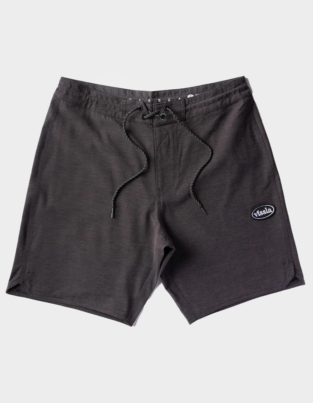 VISSLA Solid Sets Ecolastic Mens 17.5" Volley Shorts - HEATHER BLACK