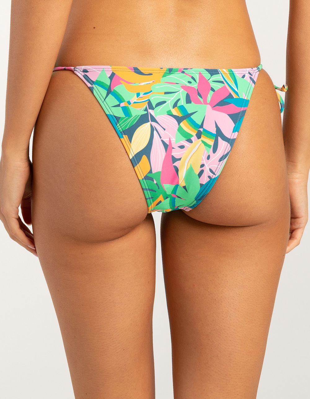 FULL TILT Tropical Tie Side Skimpy Bikini Bottoms - MULTI