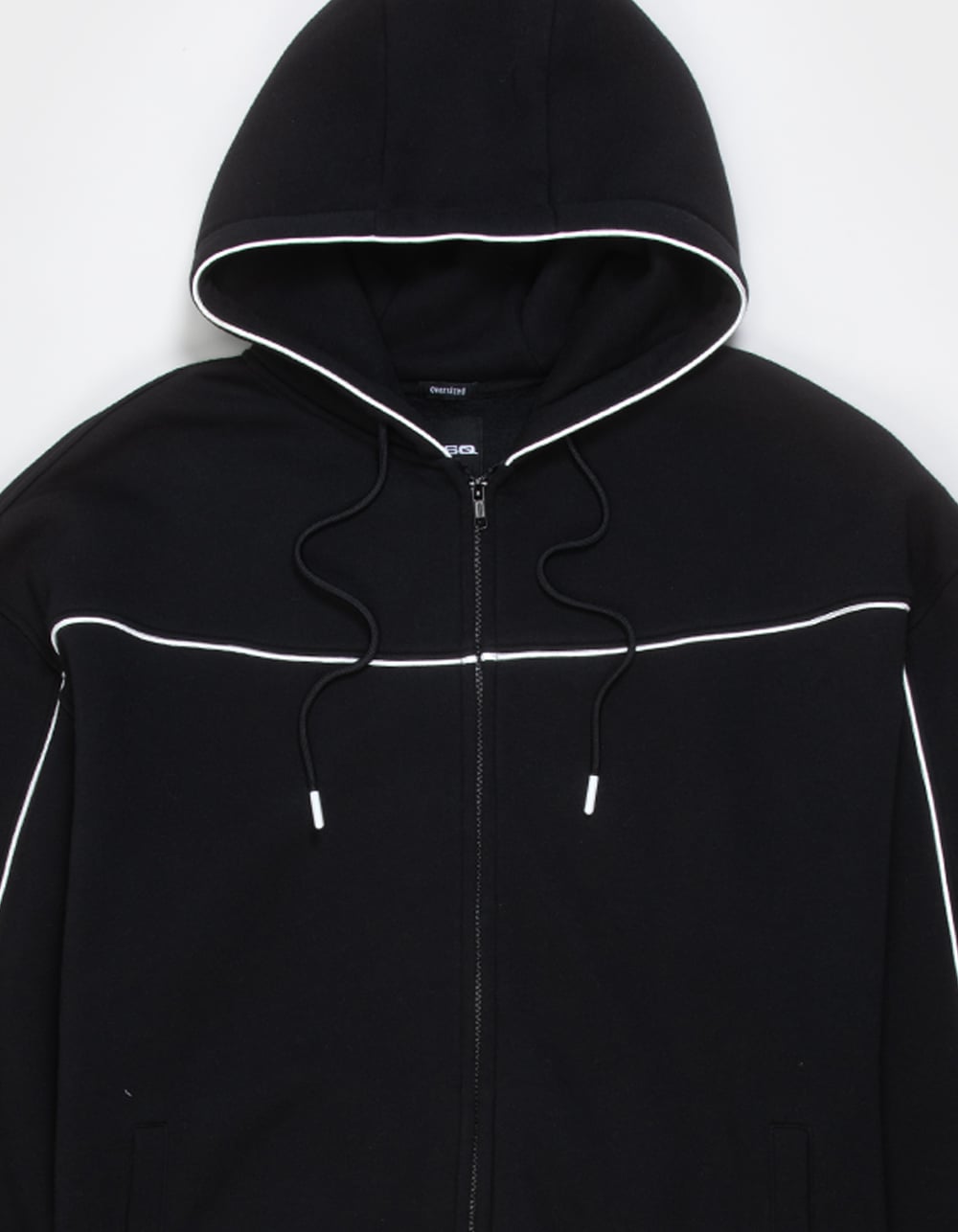 RSQ Mens Zip-Up Track Hoodie - BLACK