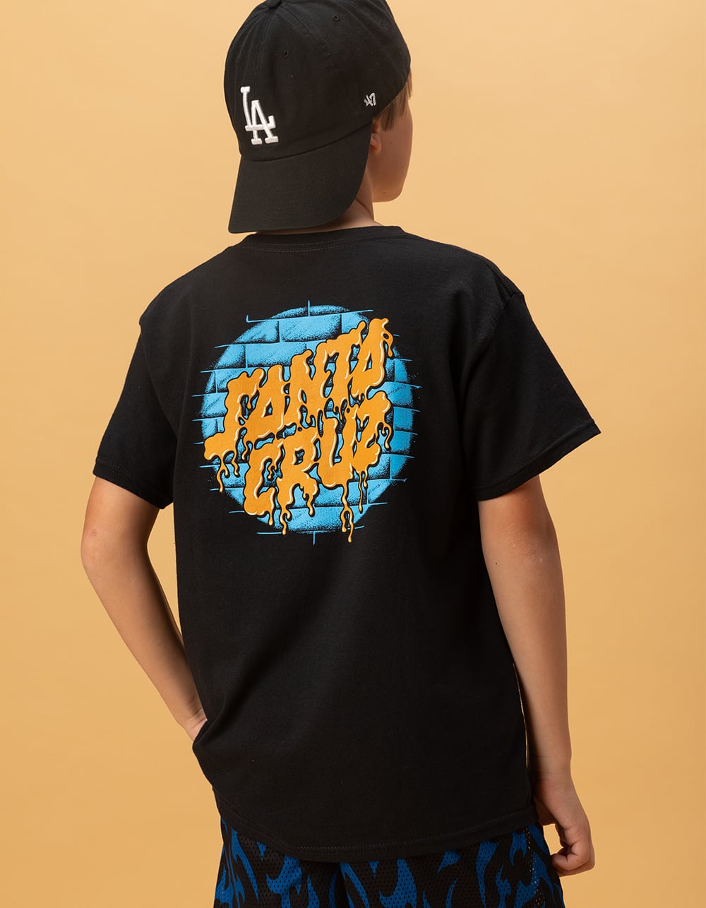 SANTA CRUZ Delfino Spotlight Dot Boys Tee - BLACK