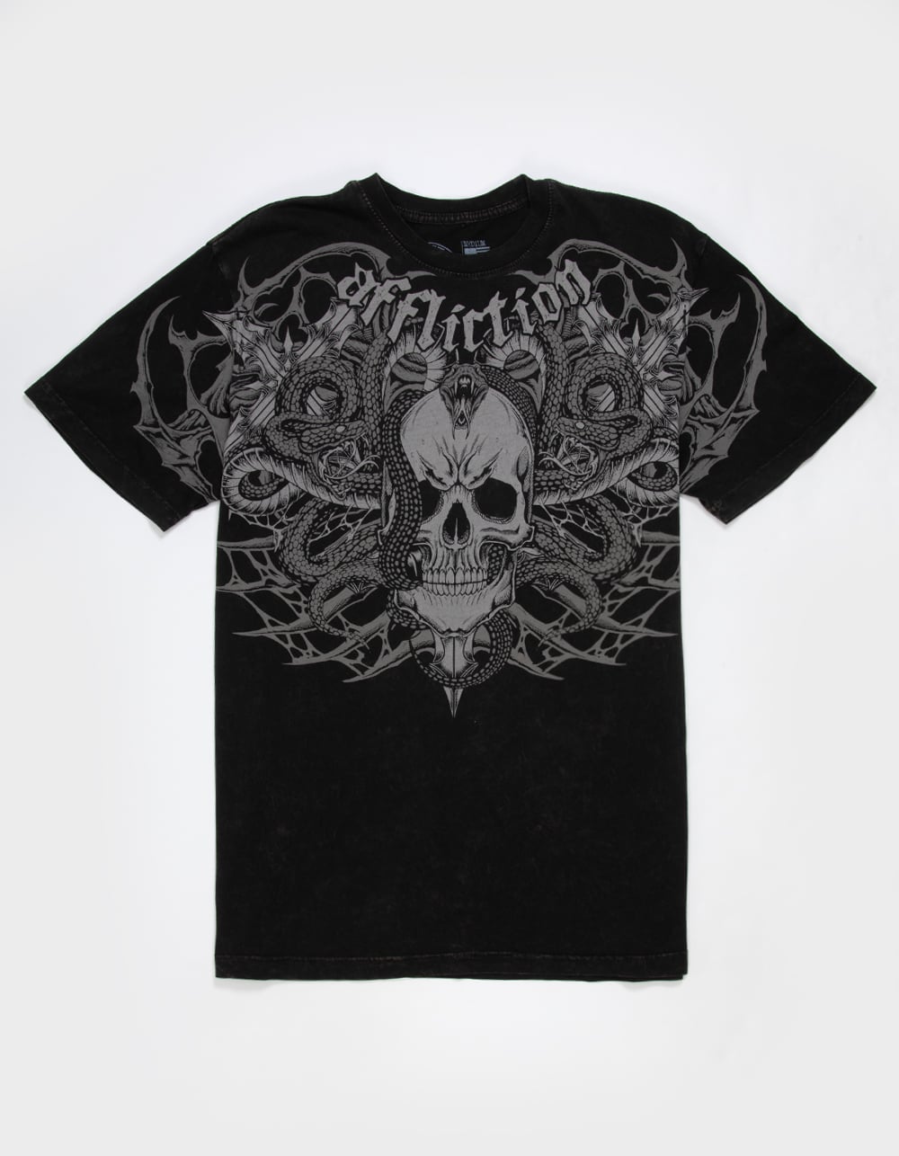 AFFLICTION Deadly Mens Tee - WASHED BLACK