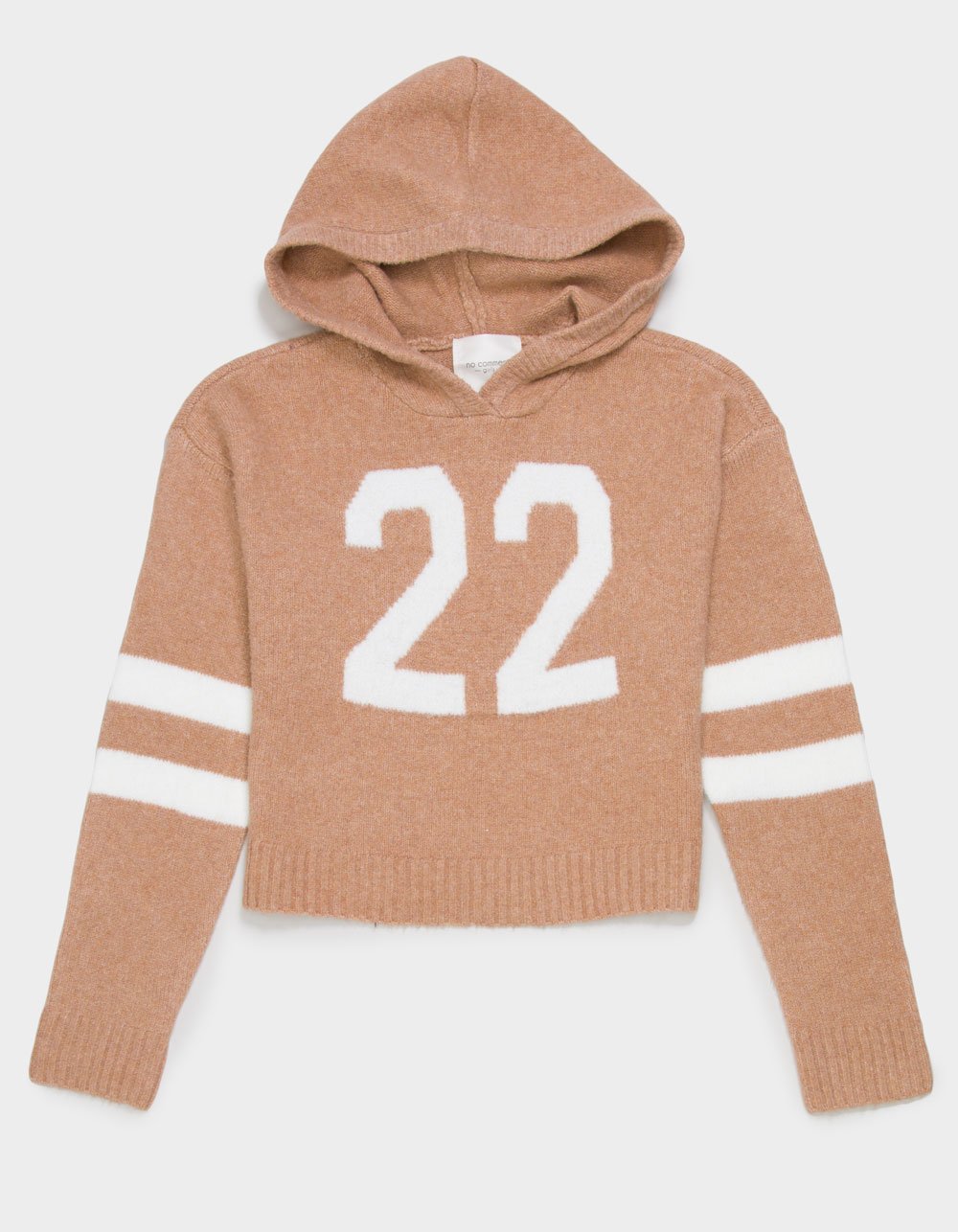 NO COMMENT 22 Girls Hooded Sweater - BROWN