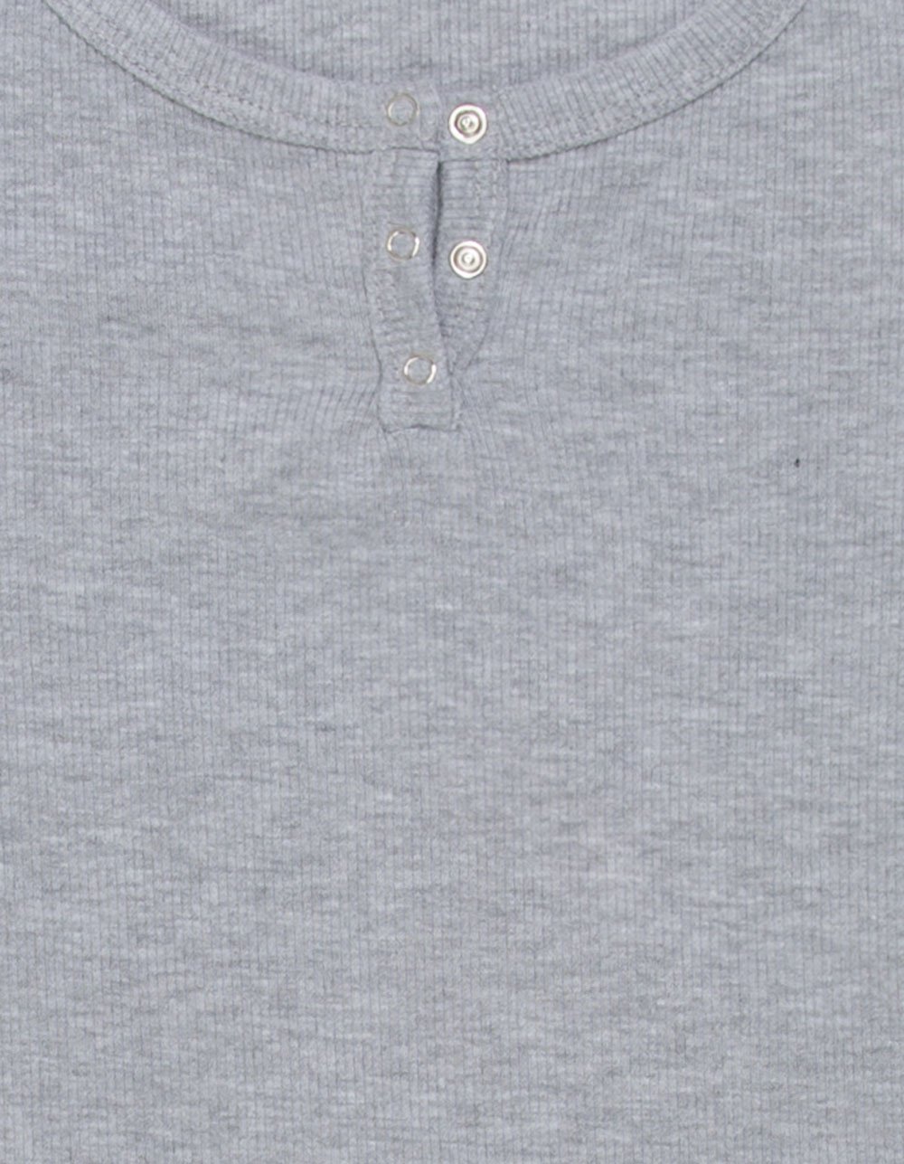 FULL TILT Girls Snap Henley Top - HEATHER GRAY