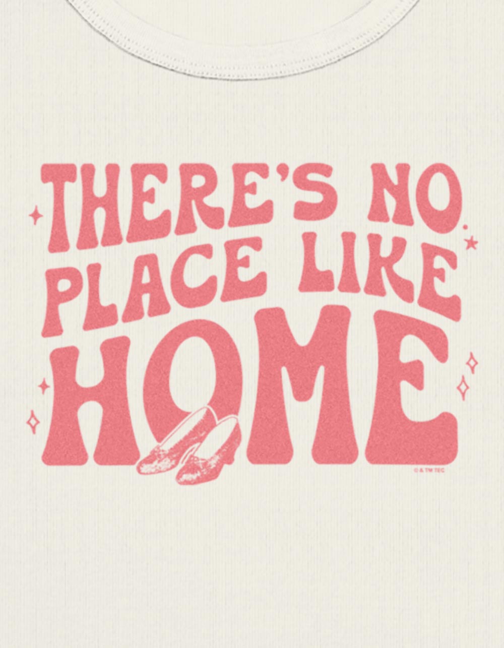 WIZARD OF OZ No Place Like Home Womens Baby Tee - CREAM
