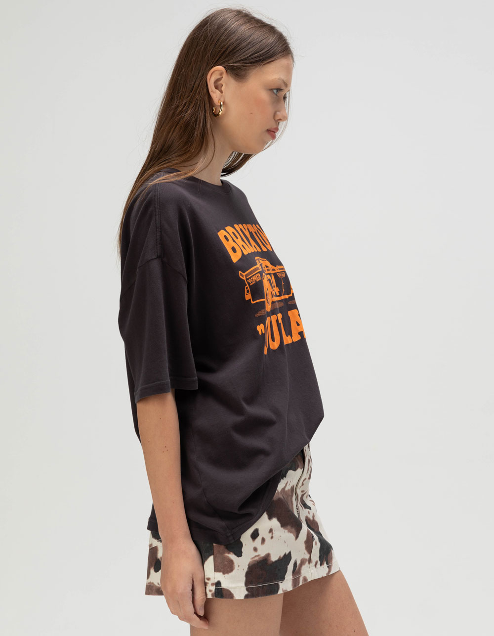 BRIXTON Outlaw Womens Oversized Tee - BLACK