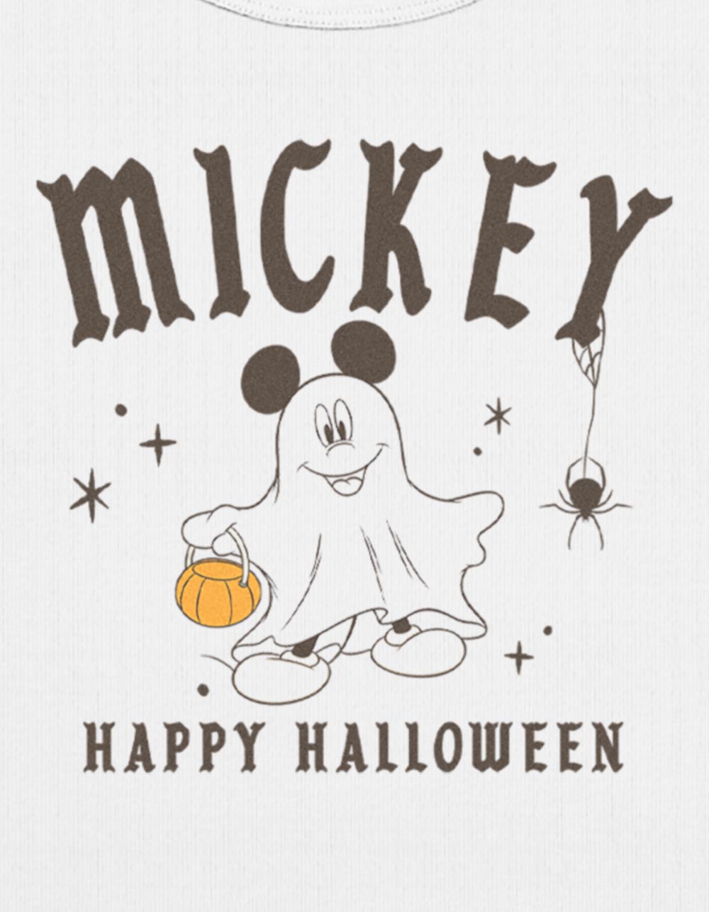 DISNEY Spooky Mickey Club Womens Baby Tee - CREAM