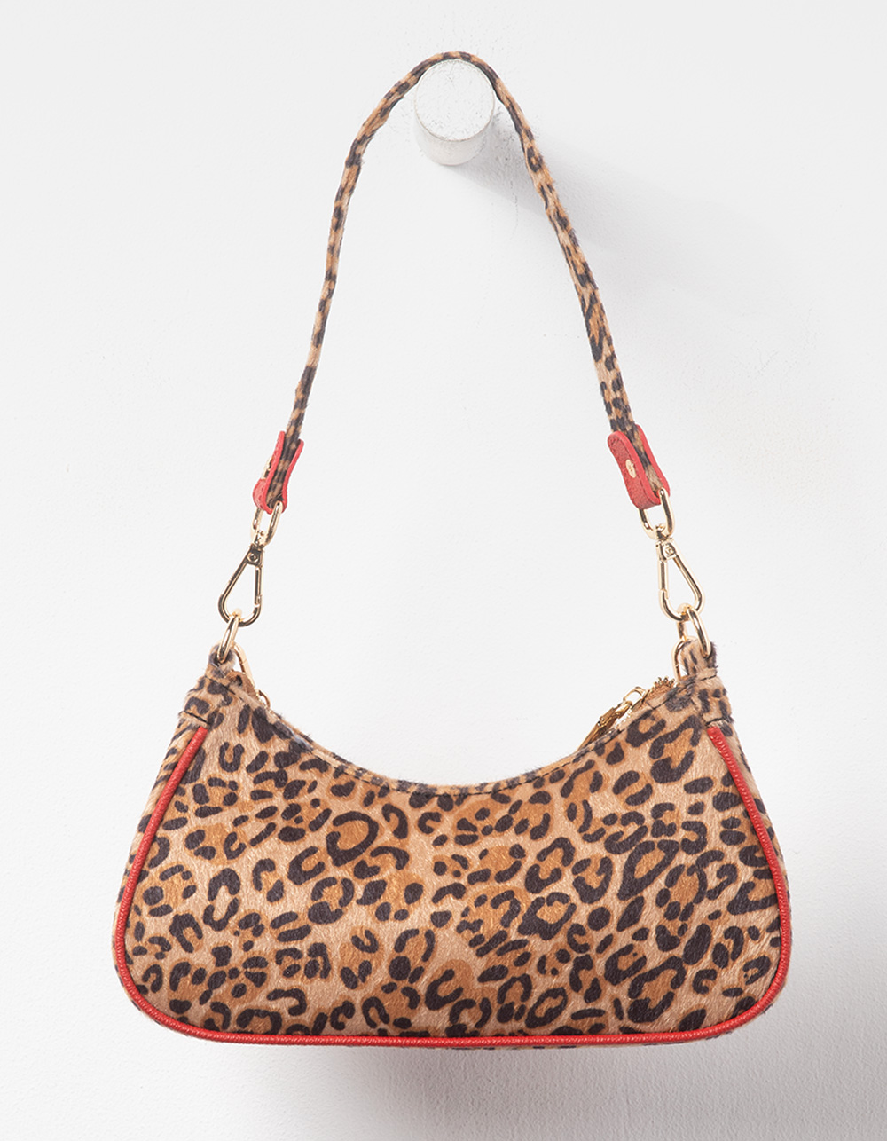 VON DUTCH Leopard Shoulder Bag - LEOPARD/RED
