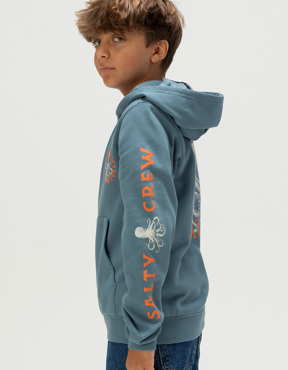 SALTY CREW Tentacles Boys Hoodie - SLATE BLUE