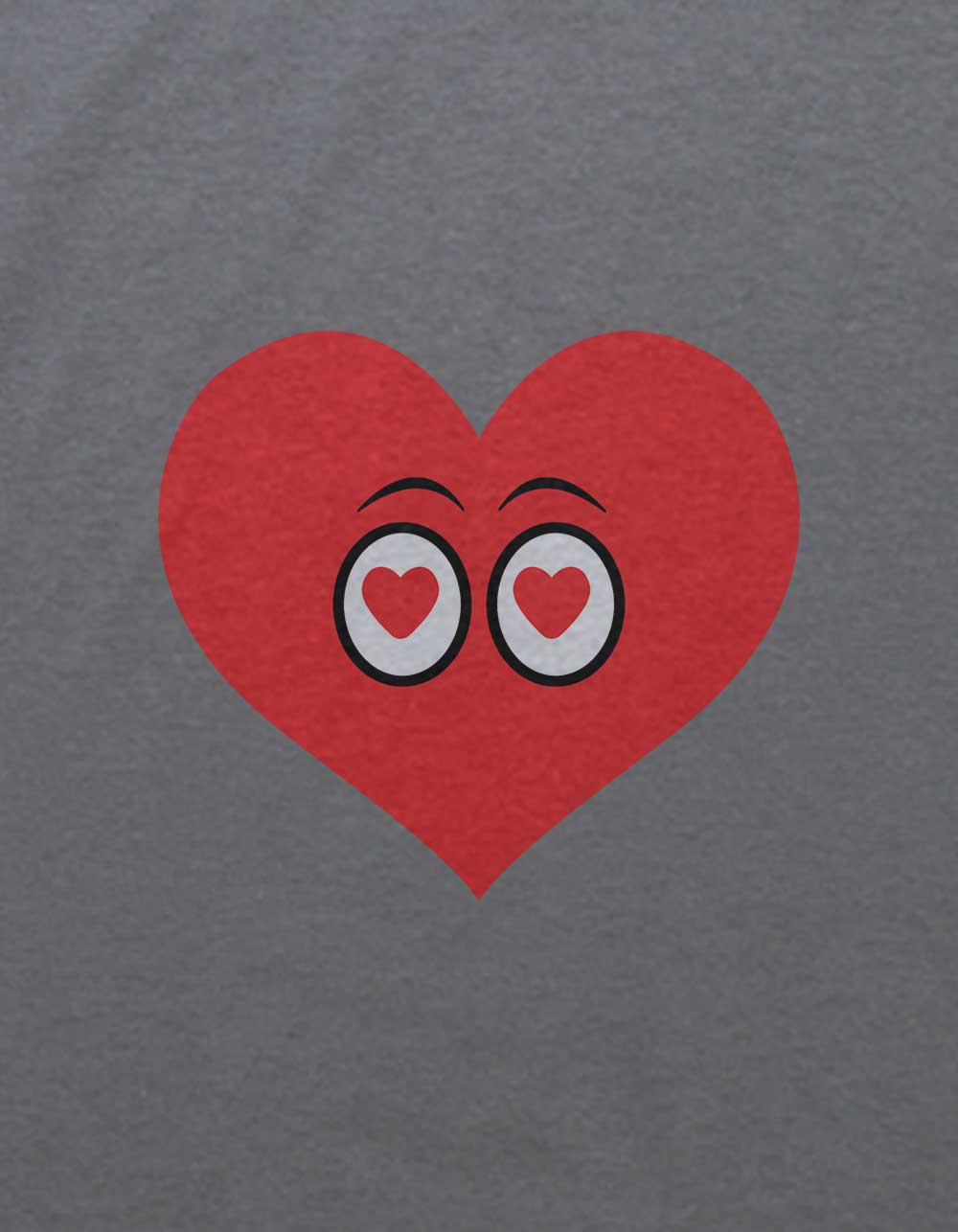 Heart Small Eyes Unisex Kids Tee - CHARCOAL