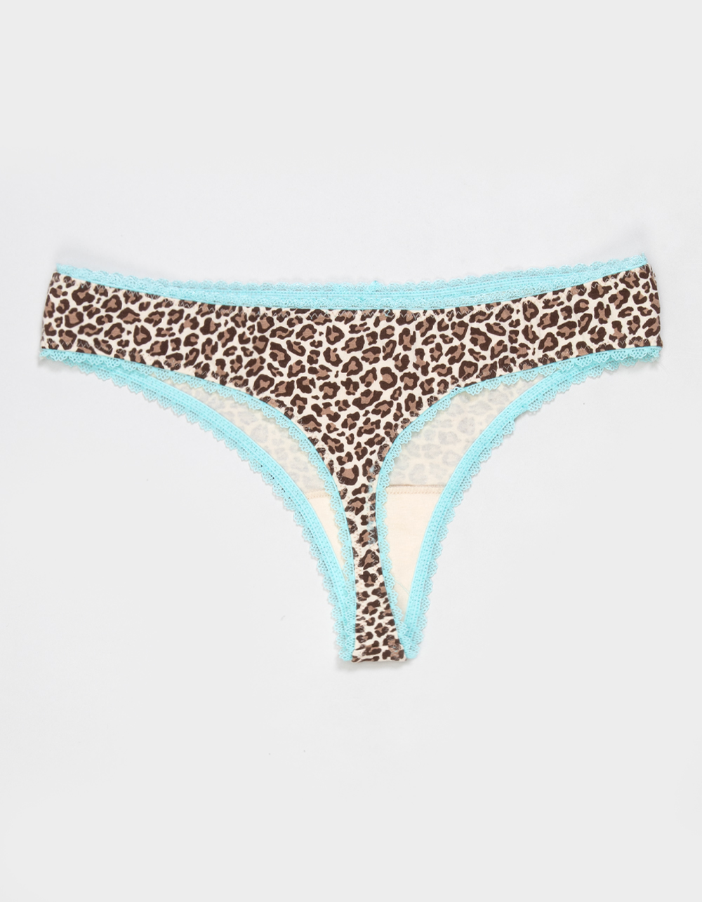 FULL TILT Cotton Bow Lace Trim Thong