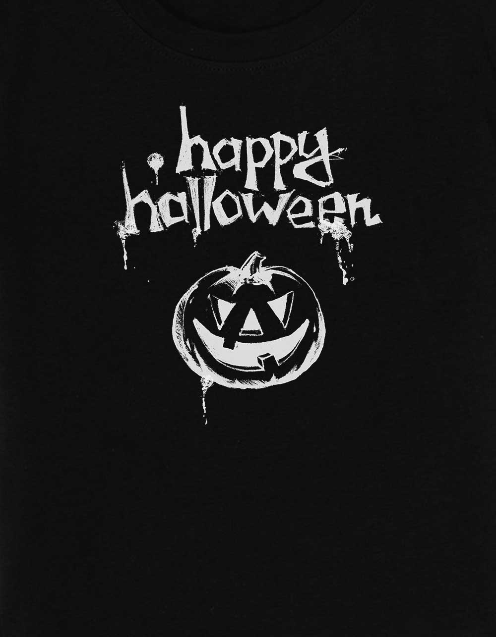 HALLOWEEN Chalk Pumpkin Womens Baby Tee - BLACK