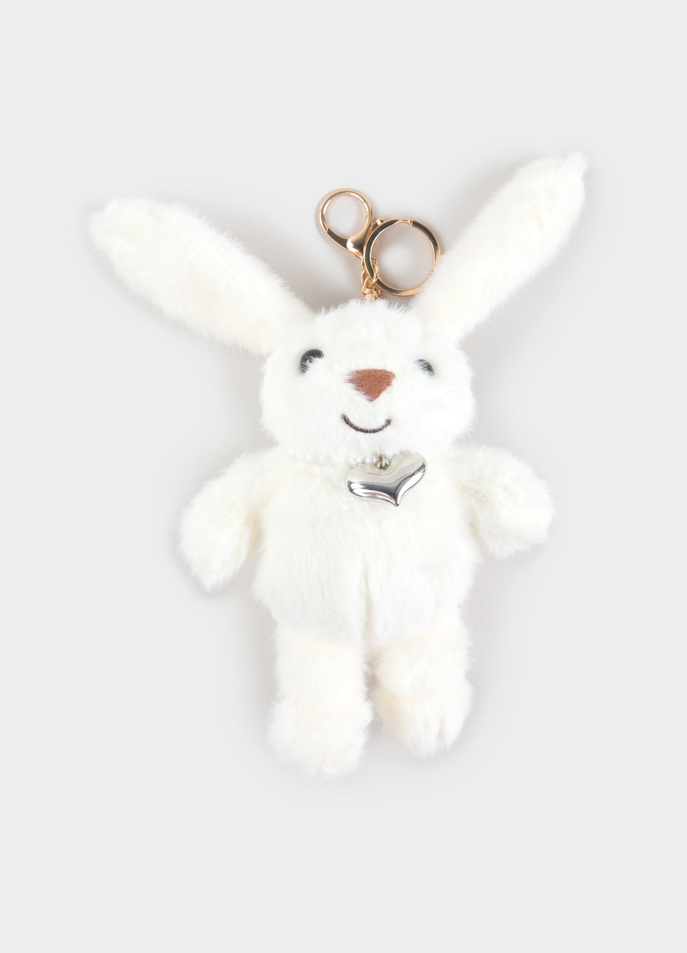 FULL TILT Bunny With Pearls Plush Bag Charm - CREAM