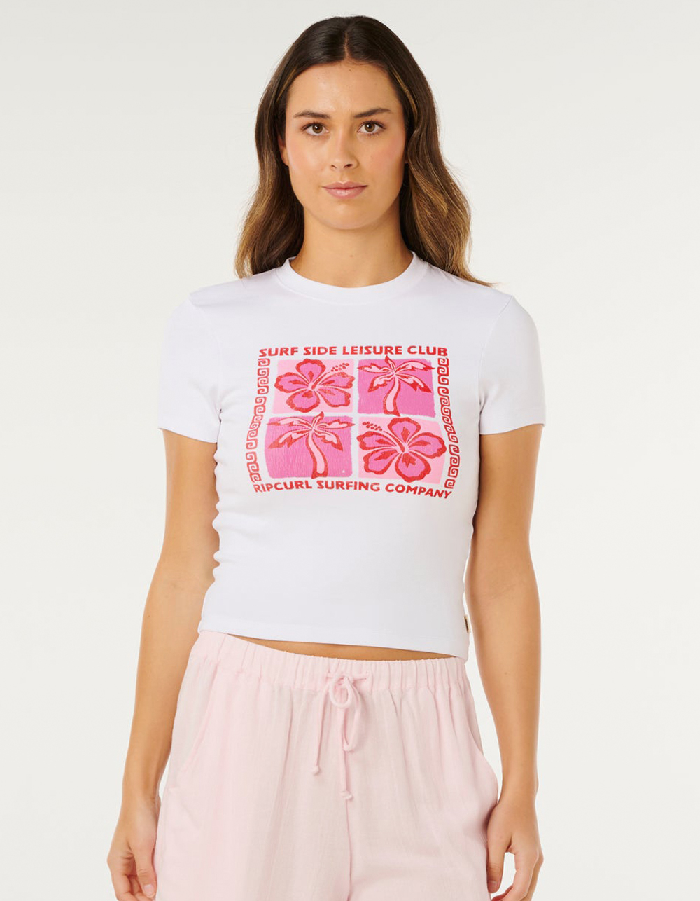 RIP CURL Surf Side Womens Fitted Tee - WHITE