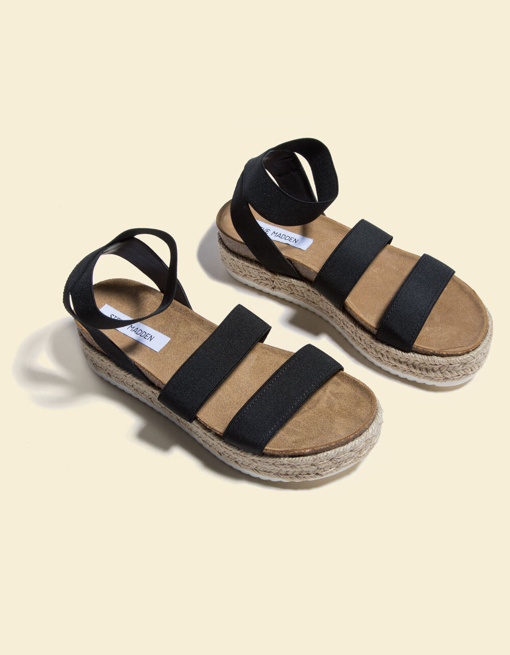 STEVE MADDEN Kimmie Black Flatform Espadrille Sandals - BLACK | Tillys