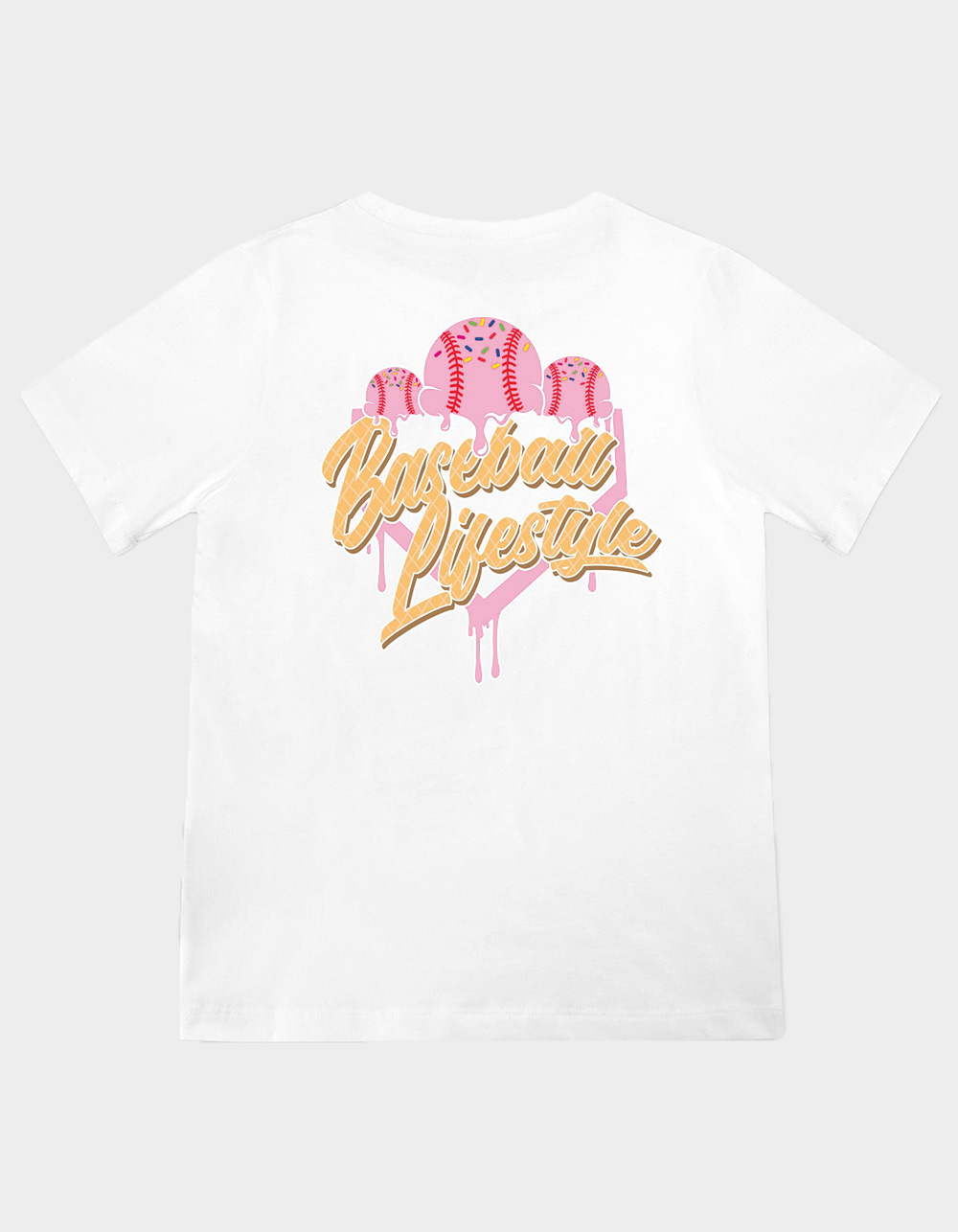BASEBALL LIFESTYLE 101 Ice Cream Boys Tee - WHITE