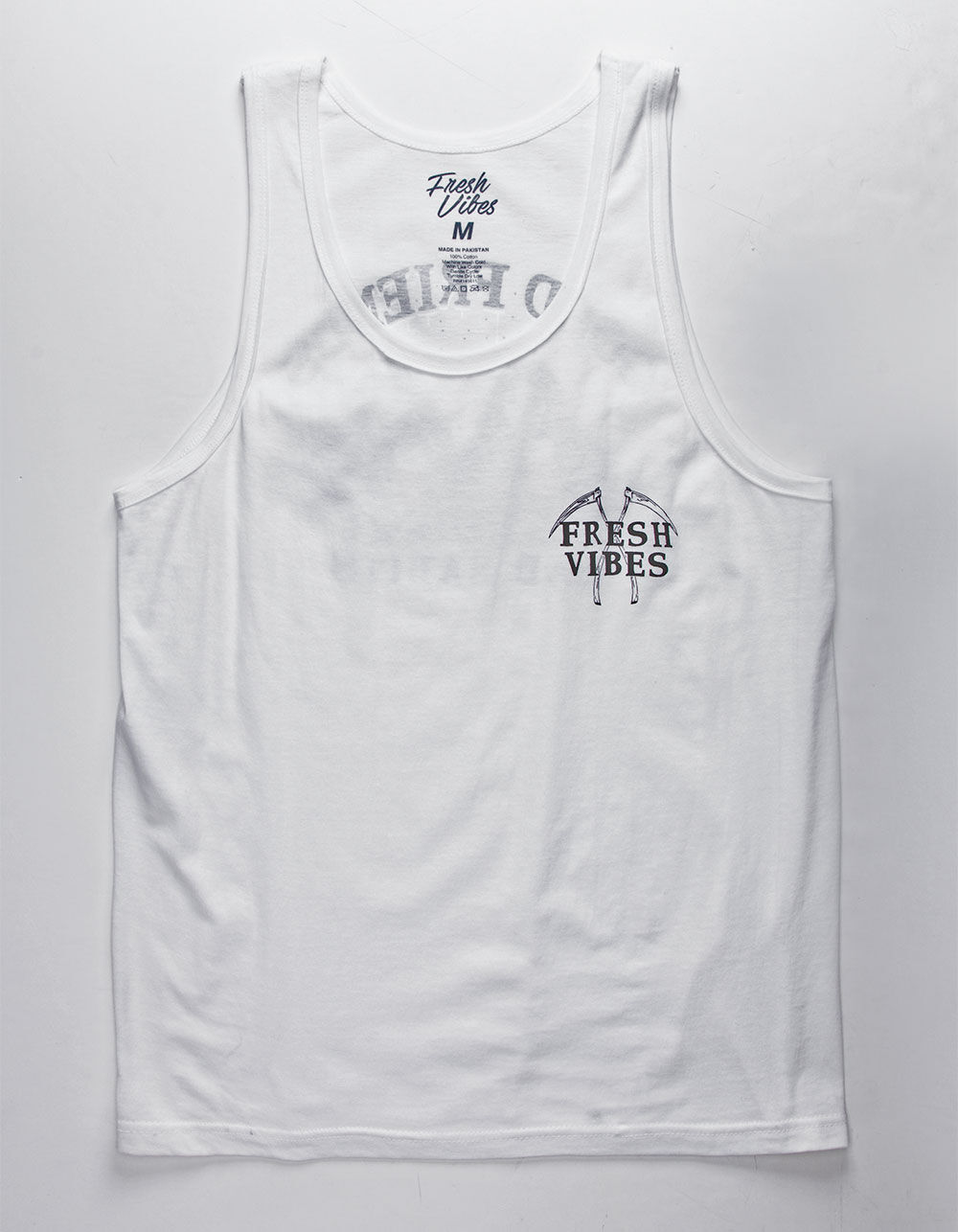 FRESH VIBES Good Friends White Mens Tank Top image number 1