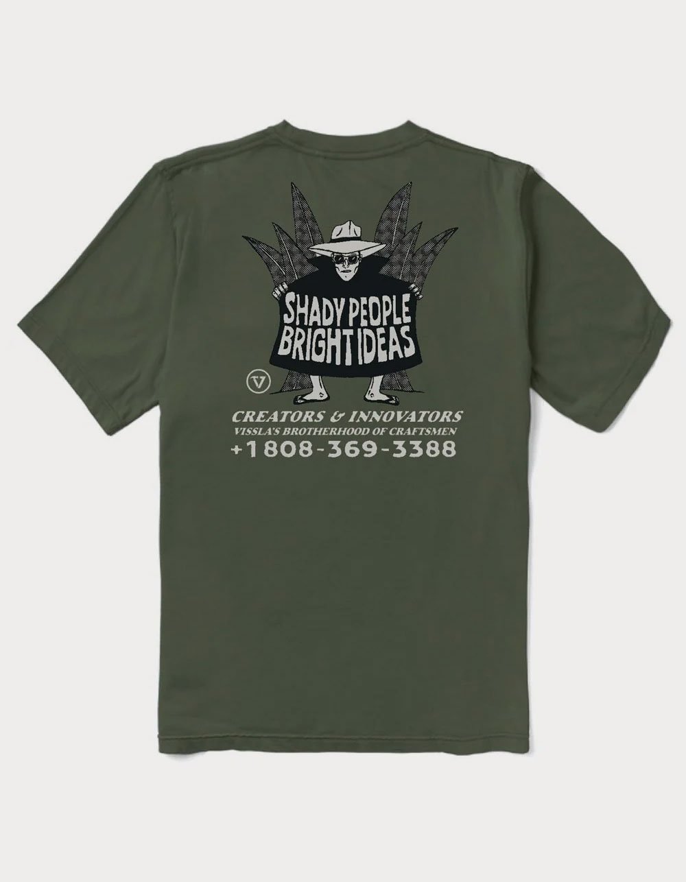 VISSLA Shady Shapers Mens Pocket Tee - OLIVE