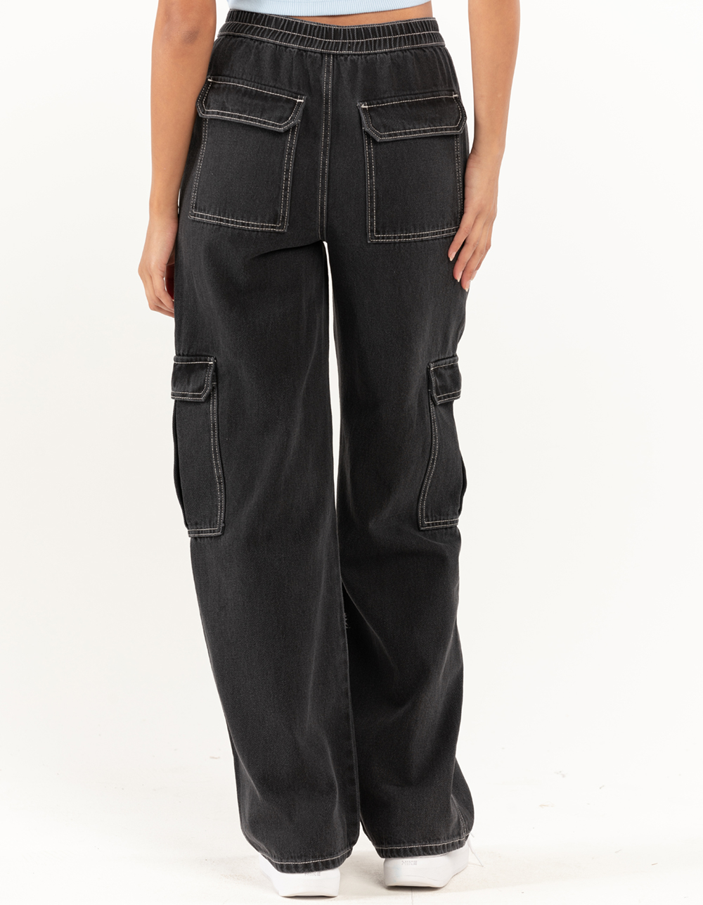 RSQ Womens D Ring Cargo Loose Pants - WASHED BLACK | Tillys