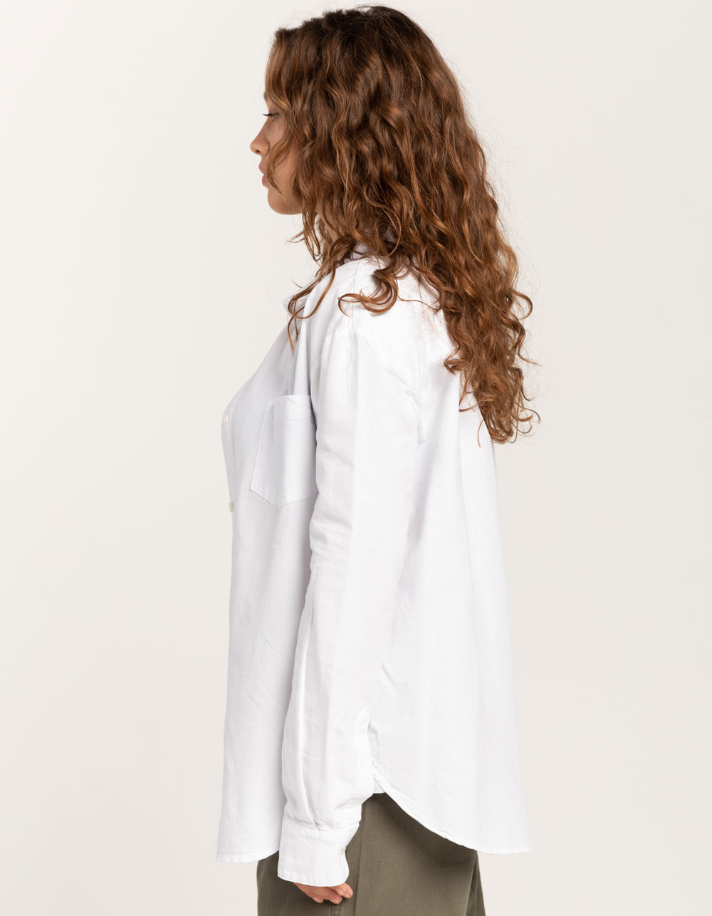 RSQ Womens Solid Oxford Shirt - WHITE