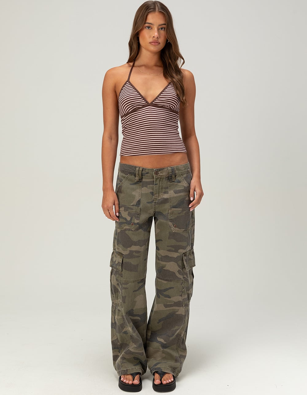 RSQ Womens Low Rise CAMO Baggy Cargo Pants