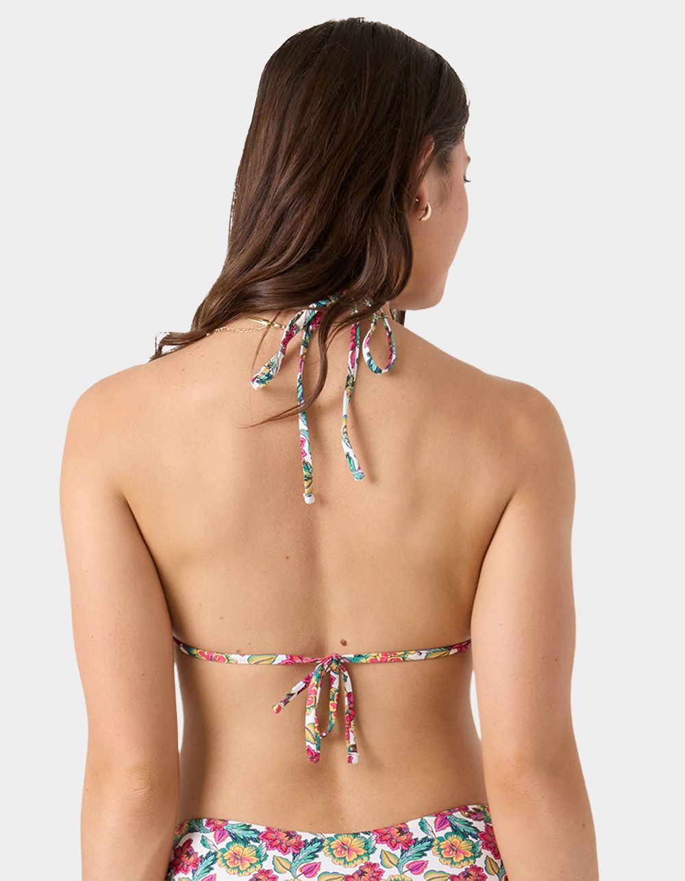 ROXY Beach Blossom Mini Tiki Triangle Womens Bikini Top - WHITE COMBO