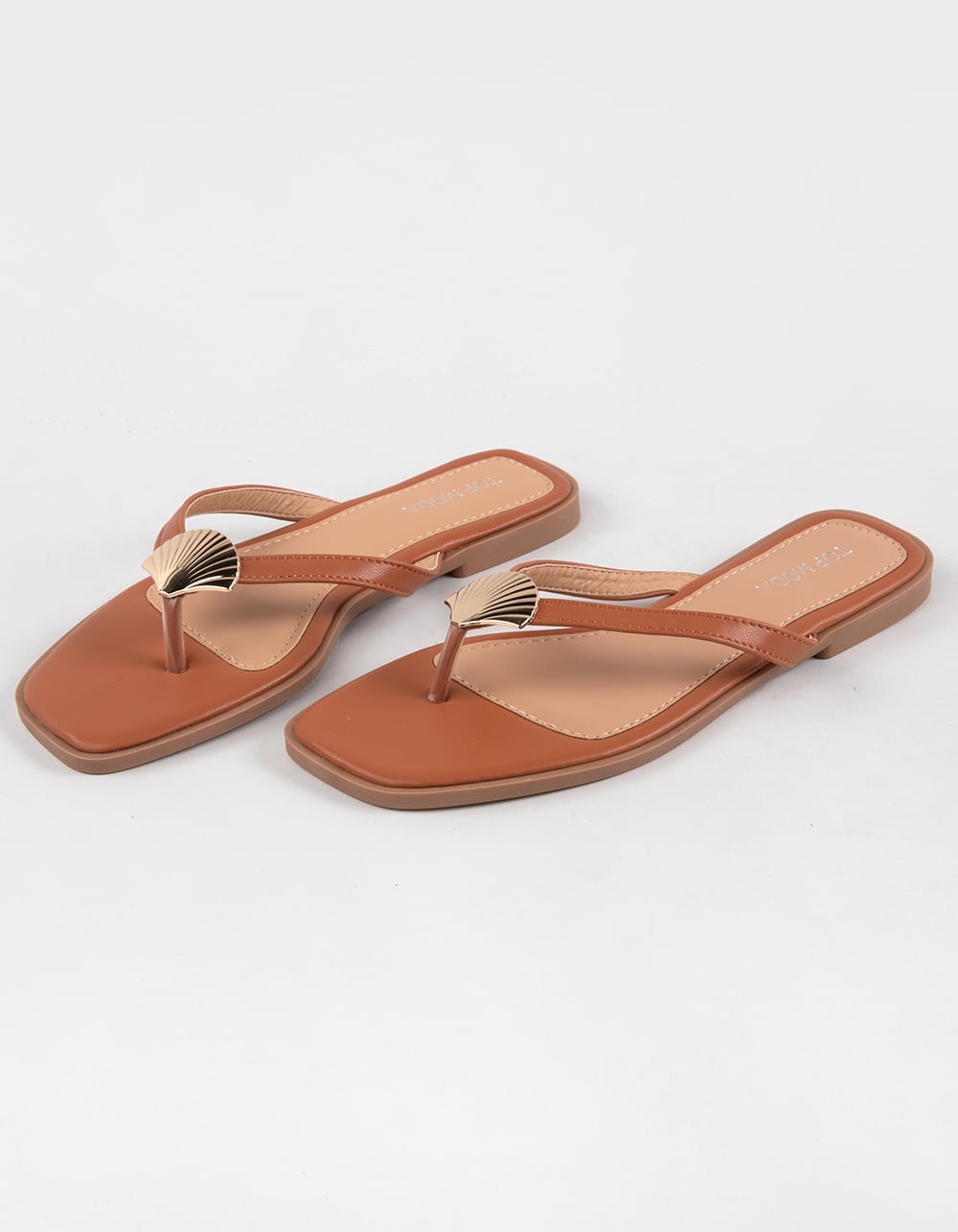 TOP MODA Doha Shell Womens Sandals - TAN