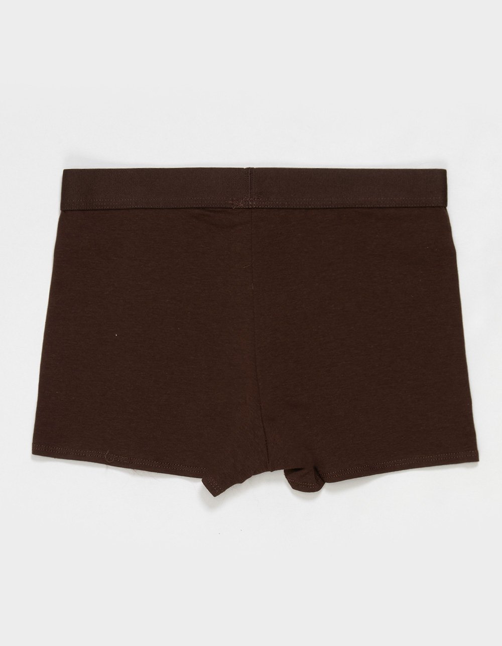 FULL TILT Waistband Cotton Boyshorts - DARK BROWN