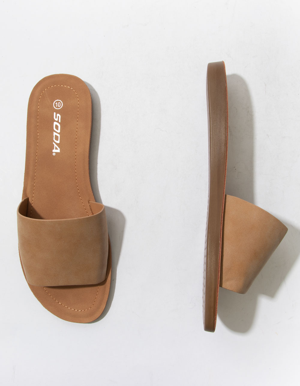 SODA Comfort Womens Slide Sandals - CAMEL | Tillys