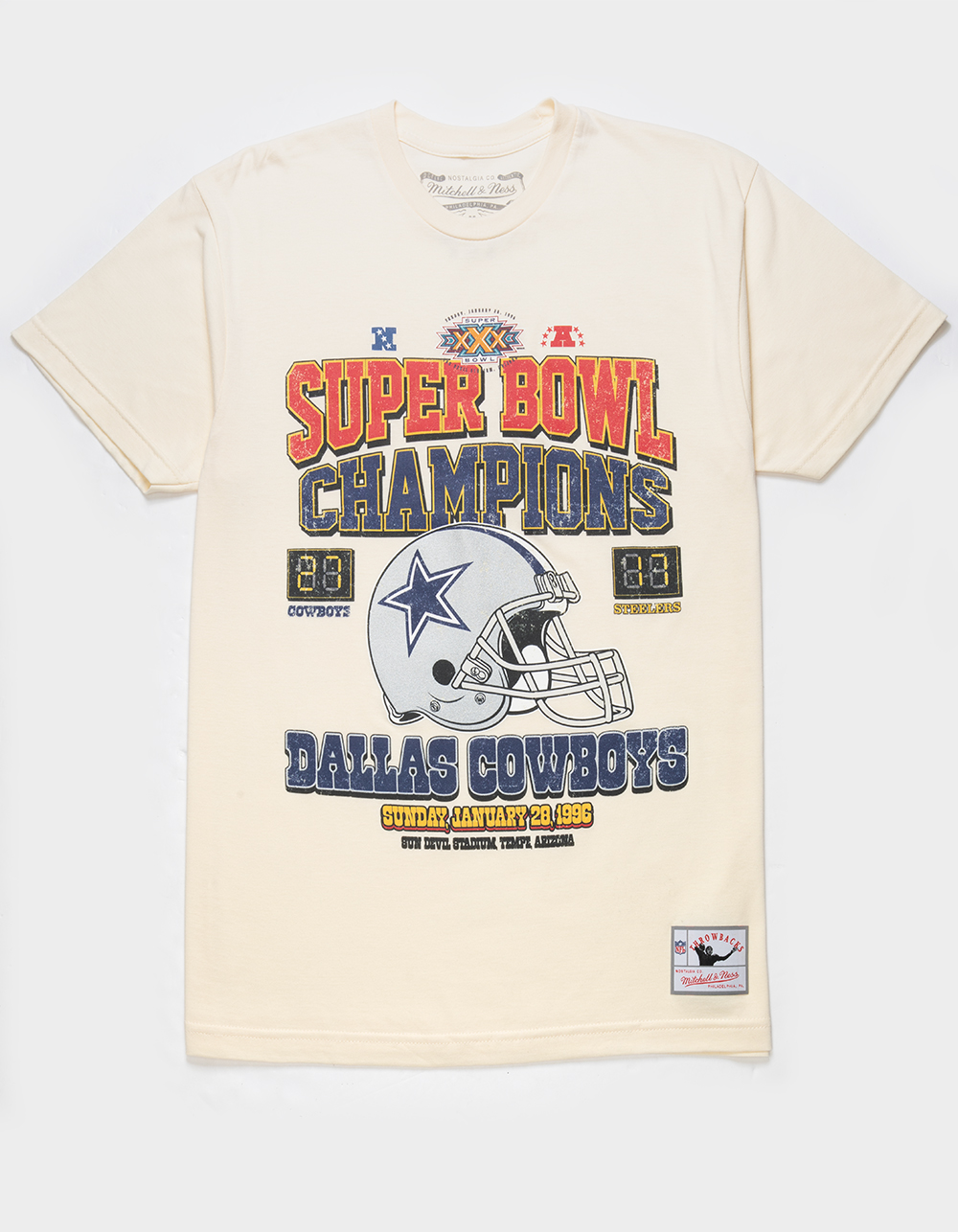 MITCHELL & NESS Super Bowl XXX Mens Tee CREAM Tillys