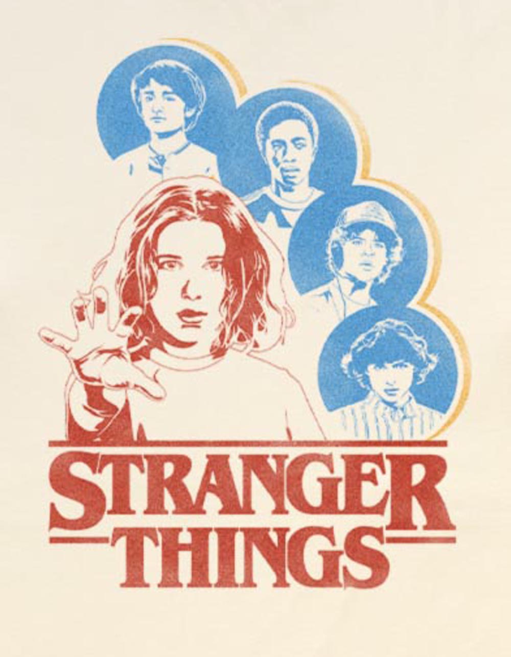 STRANGER THINGS Cast Circles Unisex Tee - NATURAL