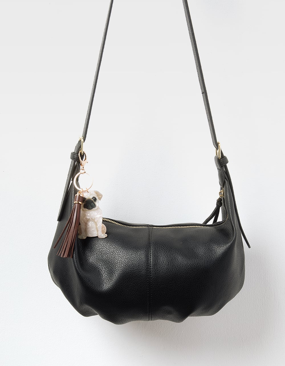 FULL TILT Acrylic Pug Bag Charm - BROWN COMBO