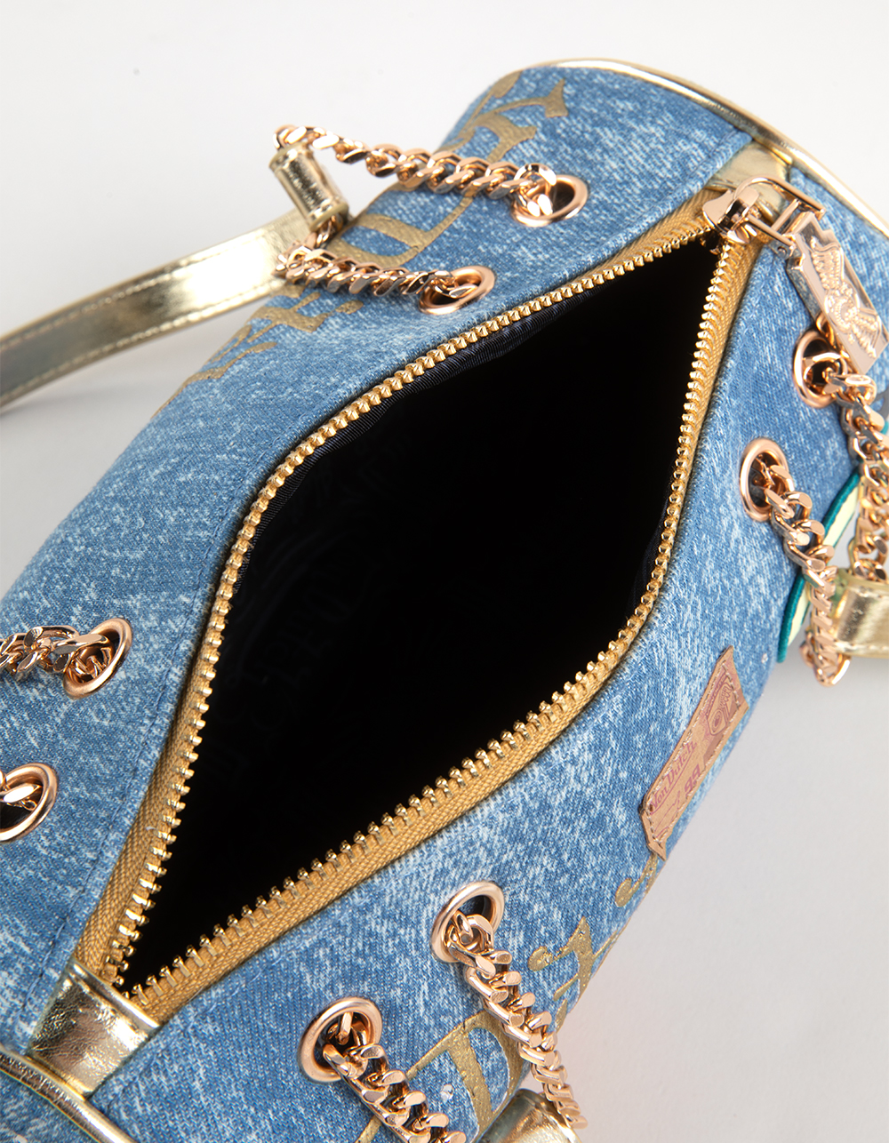 VON DUTCH Barrel Shoulder Bag - DENIM