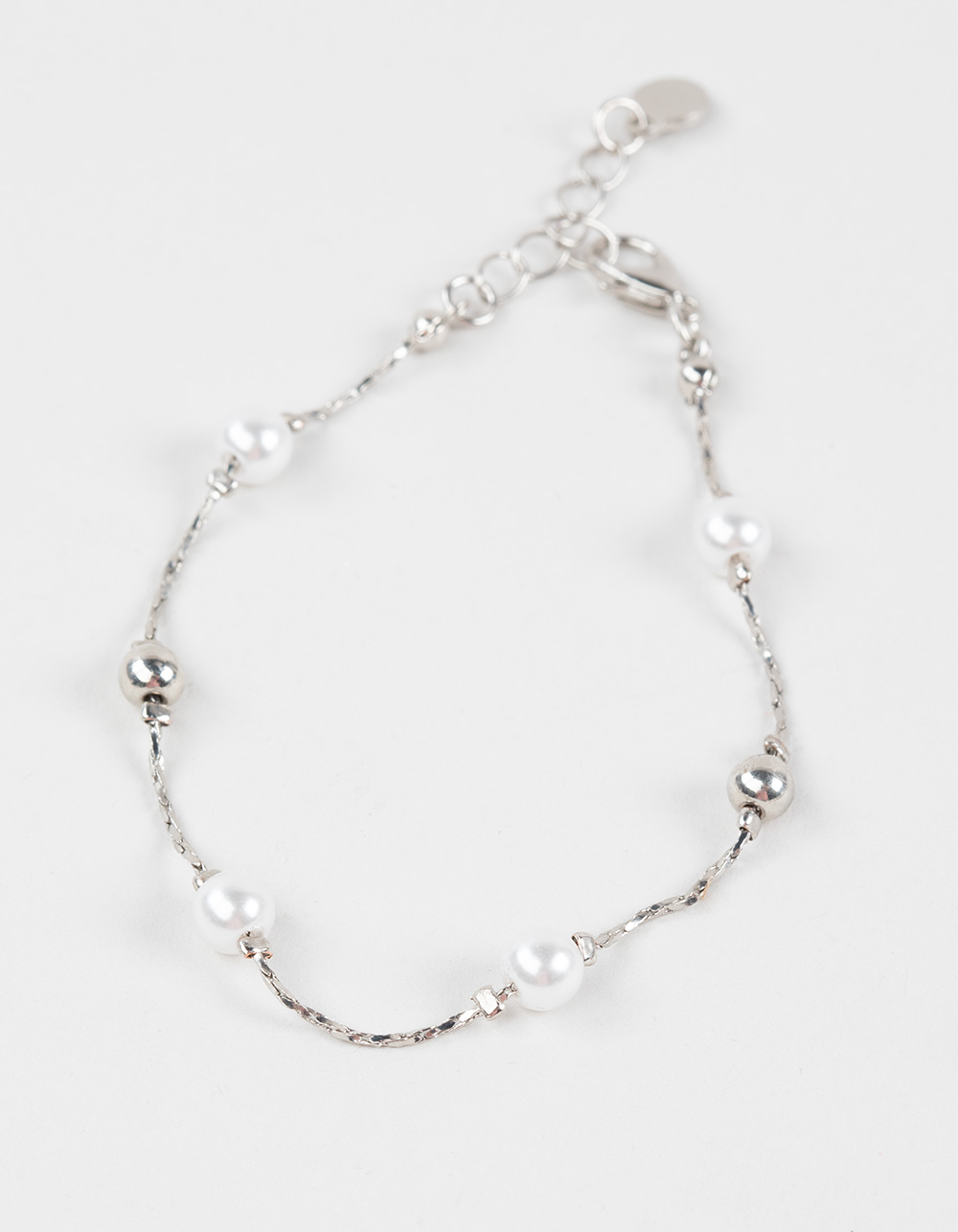 FULL TILT 2 Pack Pearl/Heart Charm Bracelets - SILVER