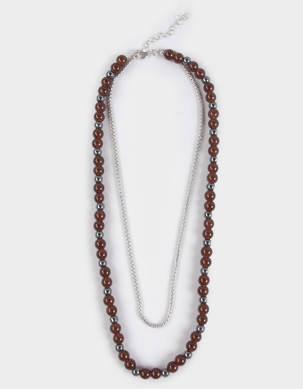 RSQ Beaded Layered Necklace - SILVER