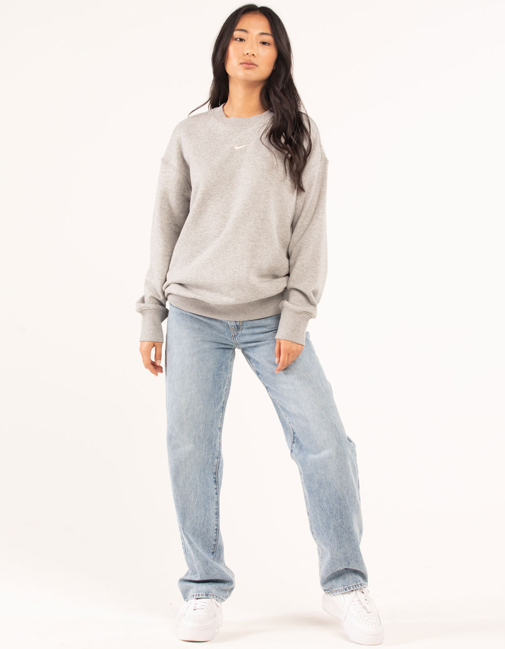 NIKE Sportswear Phoenix Fleece Womens Oversized Sweatshirt - HEATHER GRAY
