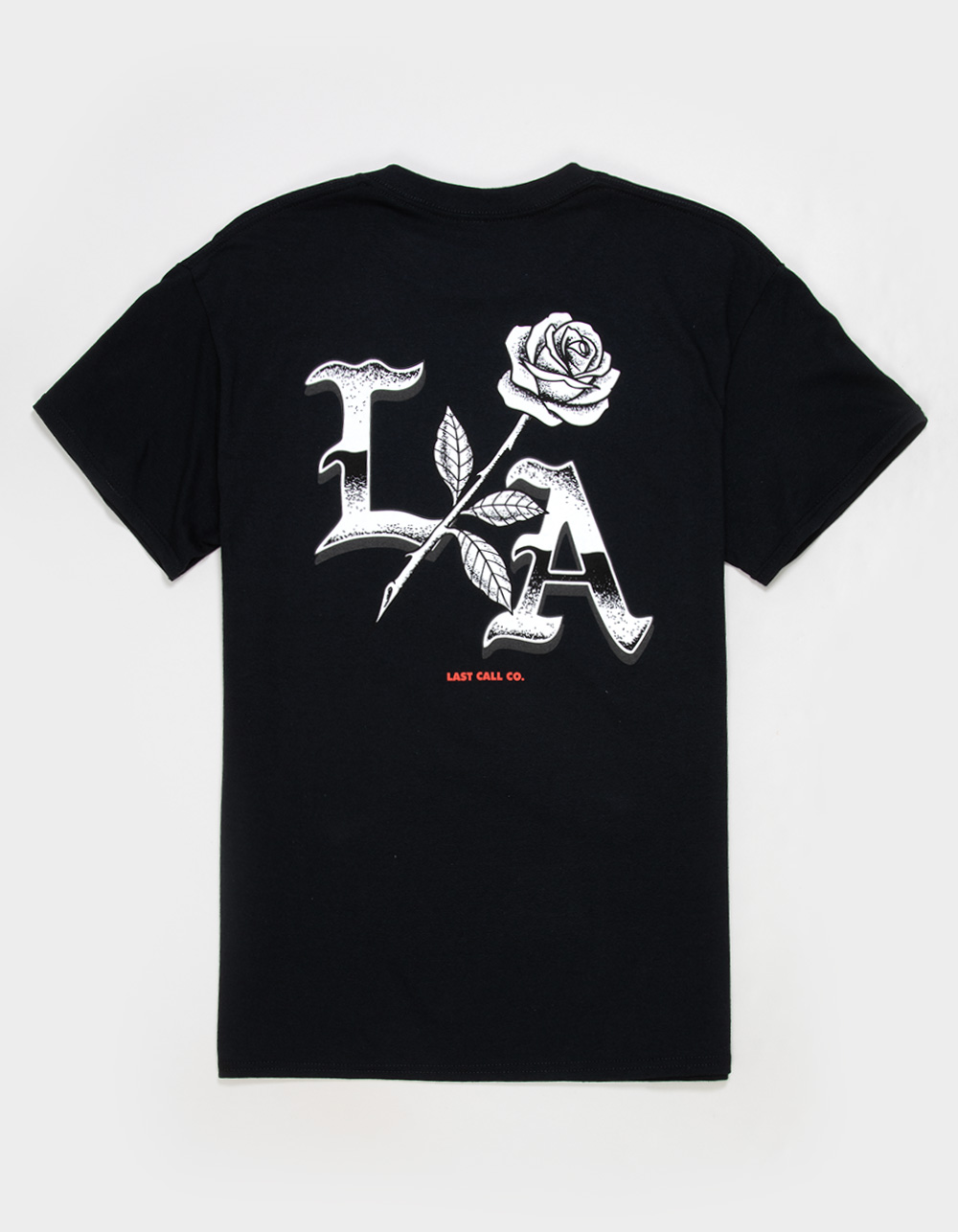 LAST CALL CO. Chrome Rose Mens Tee - BLACK