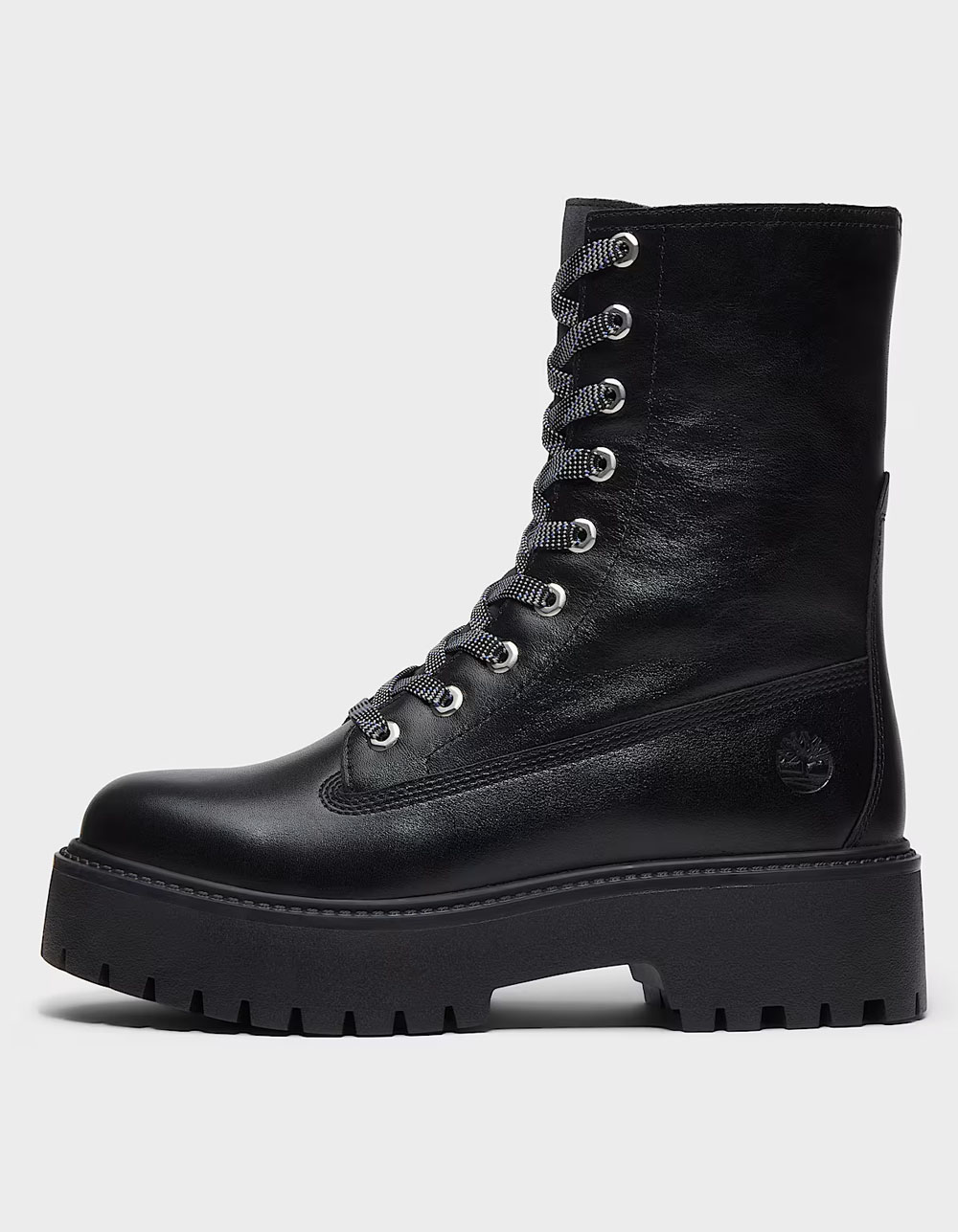 TIMBERLAND Stone Street Womens Fold Over Platform Boots - BLACK