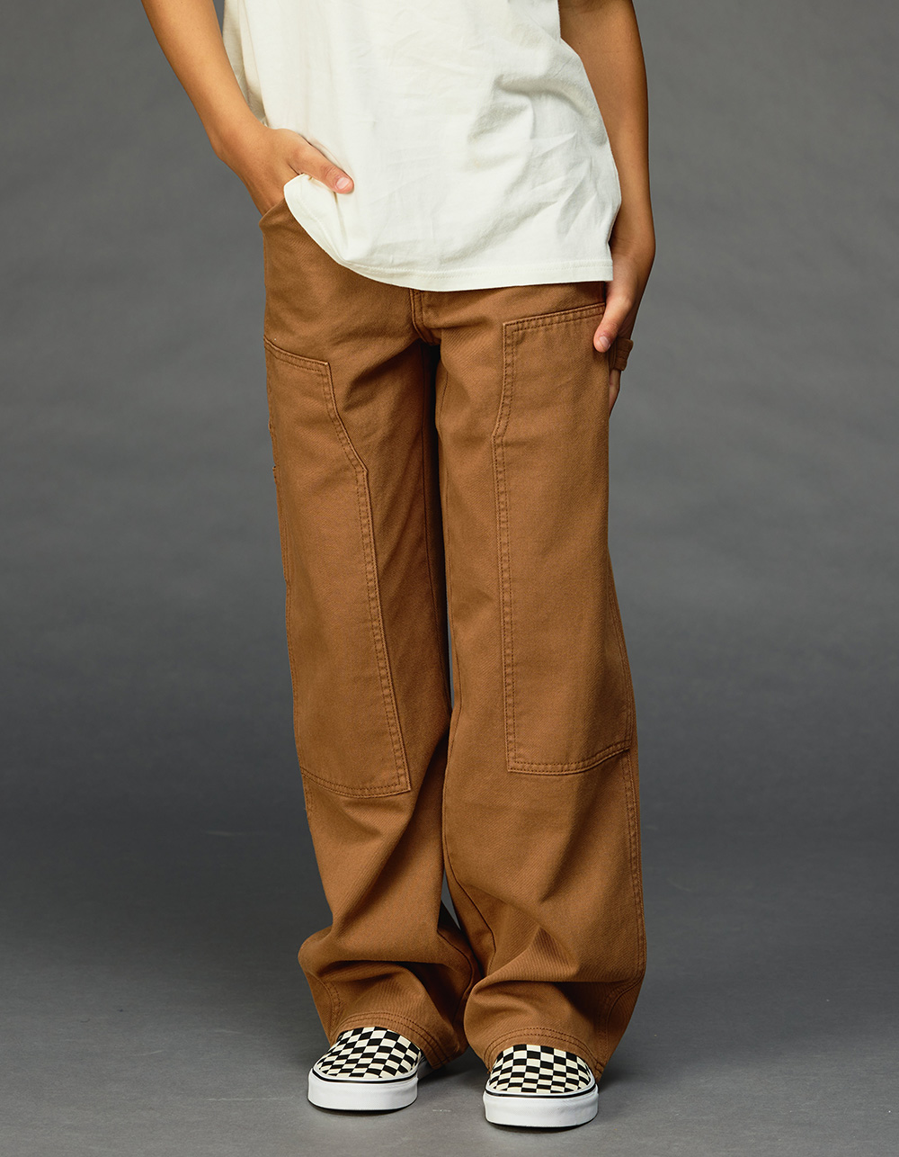 RSQ Boys Straight Twill Utility Pants - TOFFEE