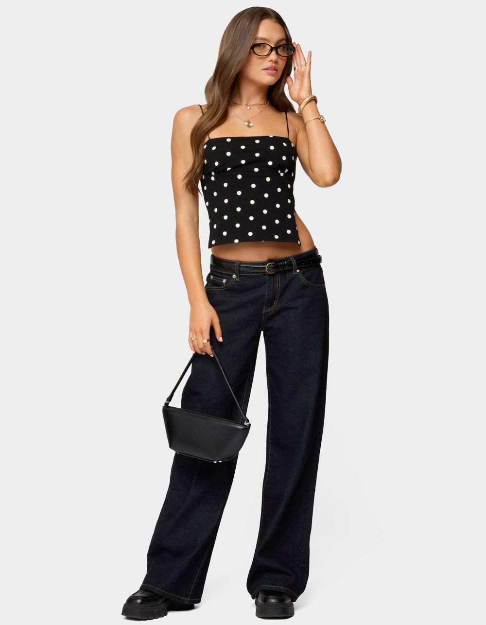 EDIKTED Jinx Open Back Top - BLACK