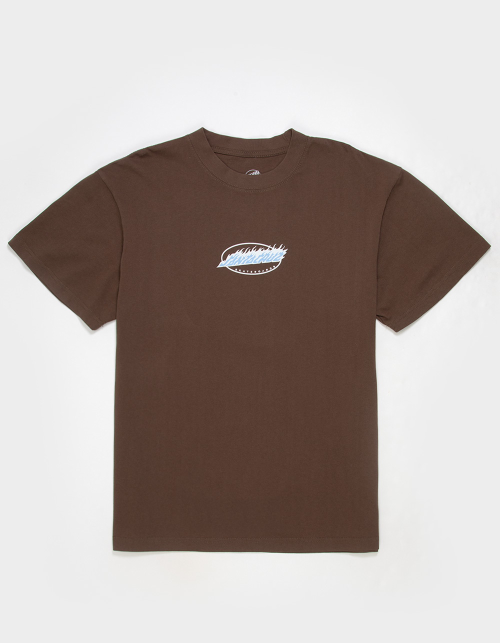 SANTA CRUZ Flame Oval Mens Boxy Tee - BROWN