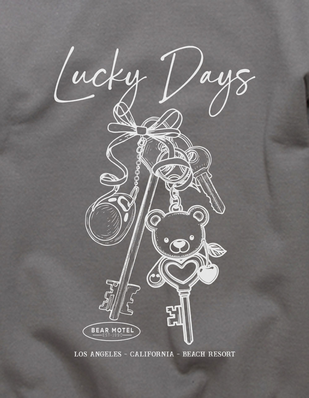 Lucky Keychain Days Unisex Crewneck Sweatshirt - CHARCOAL