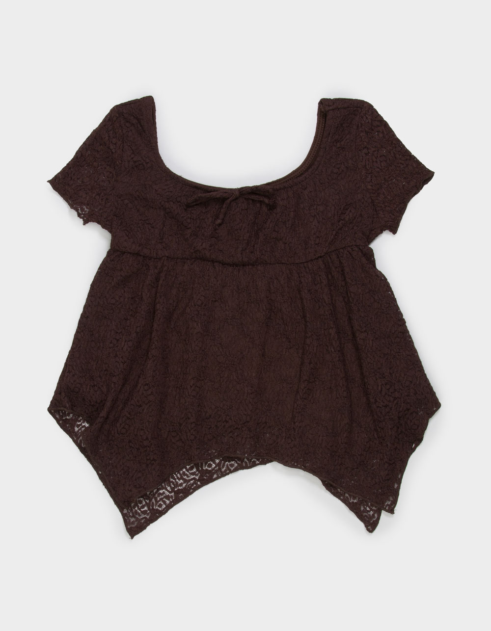 RSQ Girls Texture Babydoll Top - BROWN